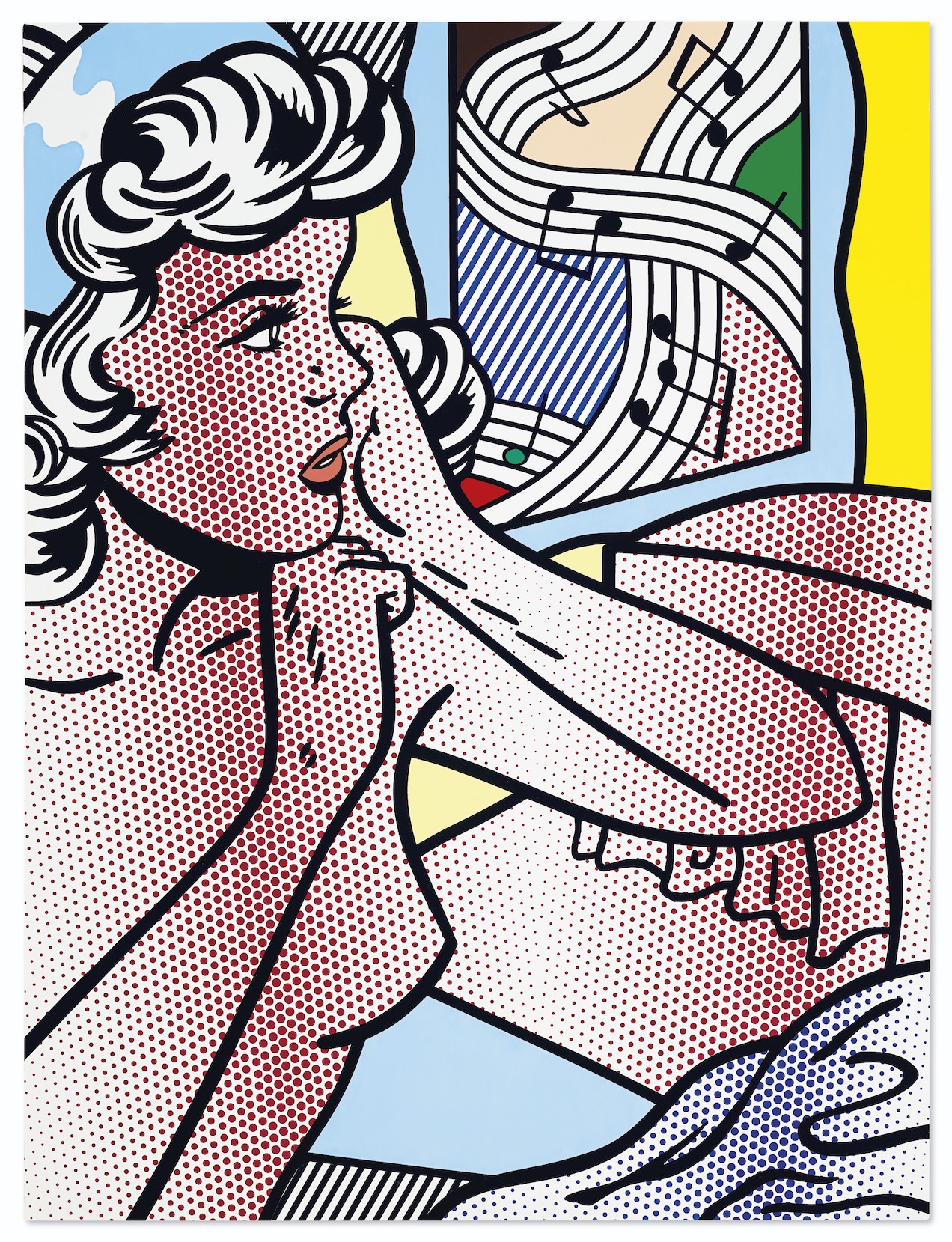 roy lichtenstein nude with joyous painting