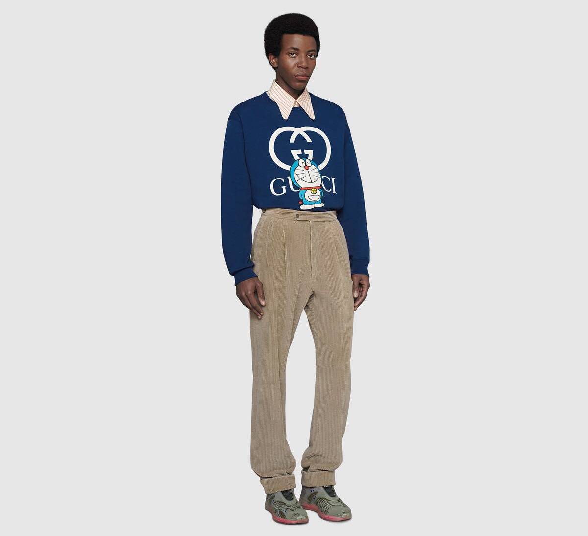 626990 XJDE1 4030 002 100 0000 Light Doraemon x Gucci cotton sweatshirt