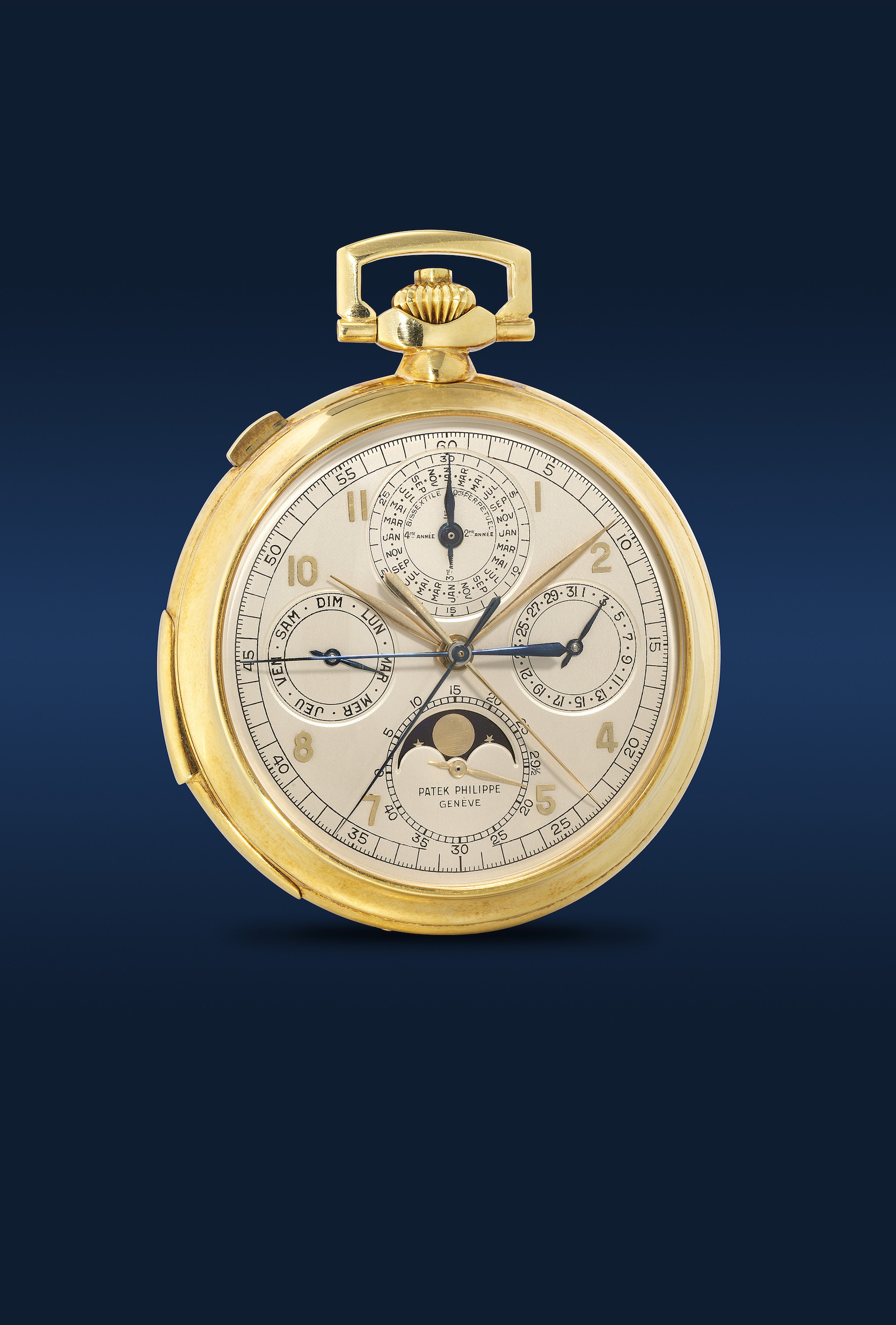 862 Patek Philippe yellow gold minute repeating perpetual calendar double split chronograph openfaced