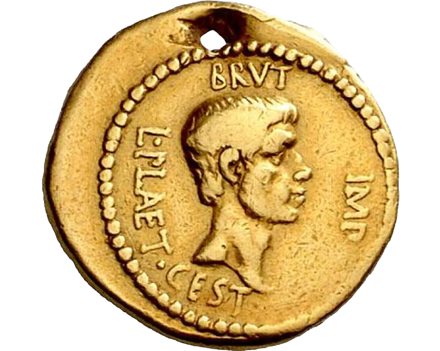 Ancient Roman gold coin Julius Caesar 2023