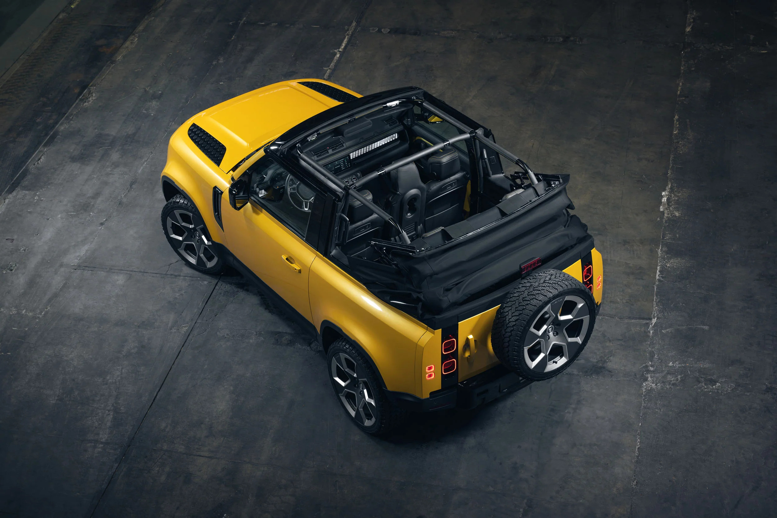 AnyConv.com Land Rover Defender Sunbeam Yellow Valiance Convertible