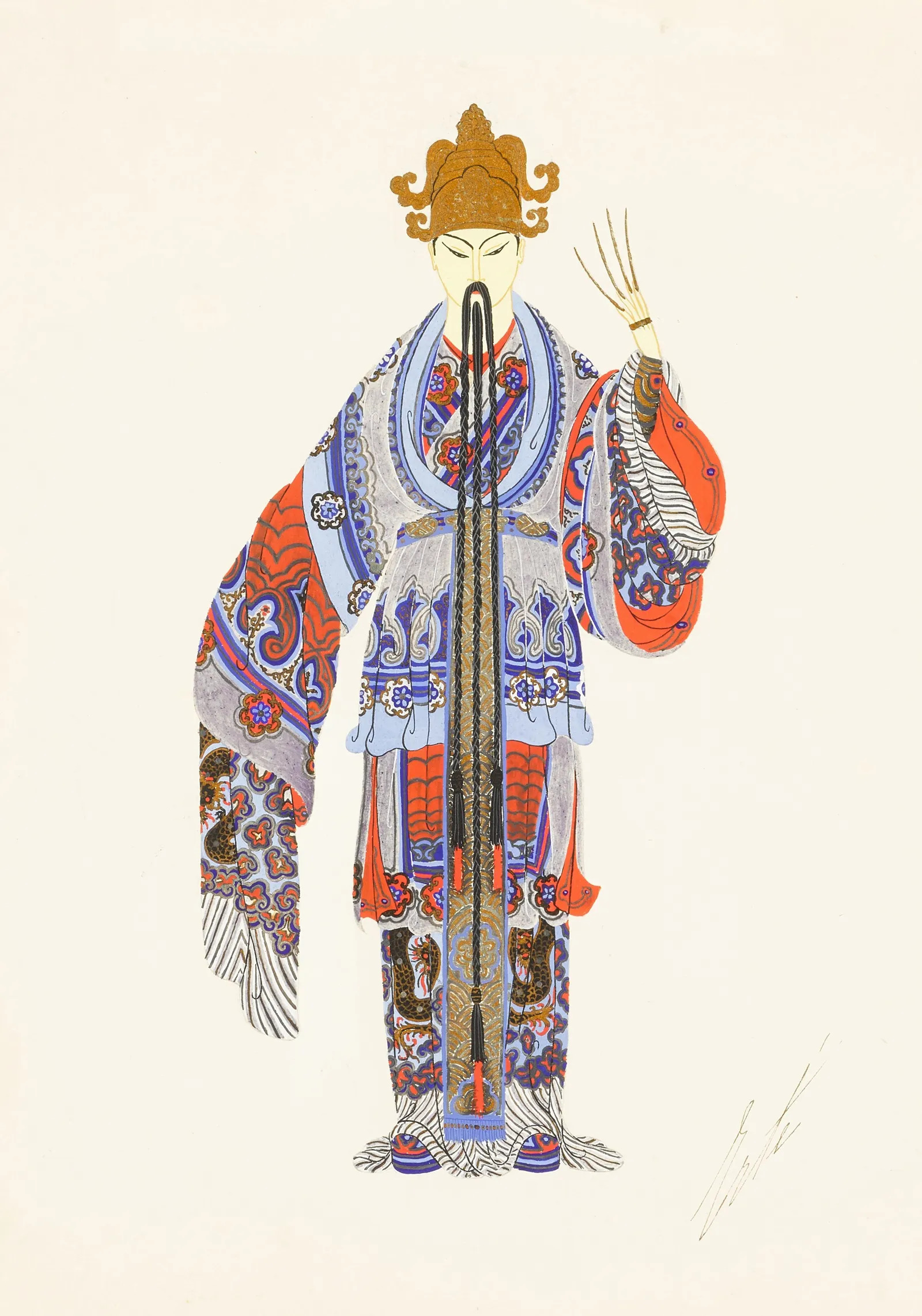 Erté Costume design for Chang Ti a gift from Elton John