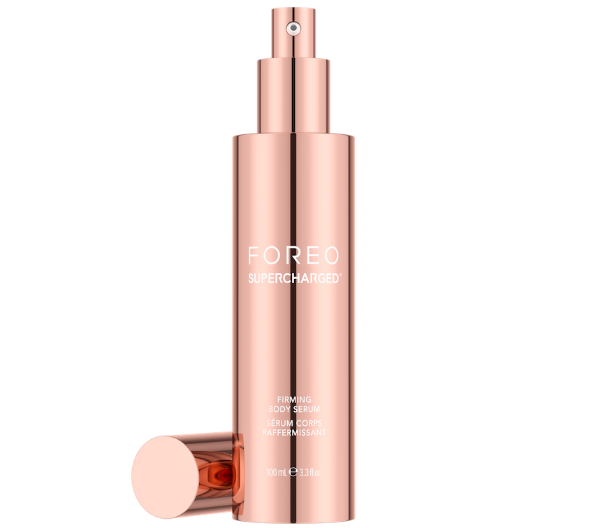 FOREO Supercharged FirmingBodySerum Bottle Open2 Transparent