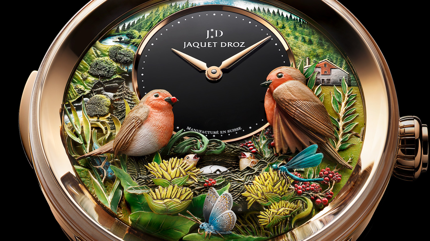 Jaquet Droz Bird Repeater 300th Anniversary J031033211 Ambiance Close Up Front