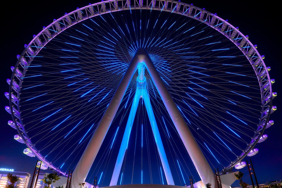 ain dubai worlds largest observation wheel lights view 3