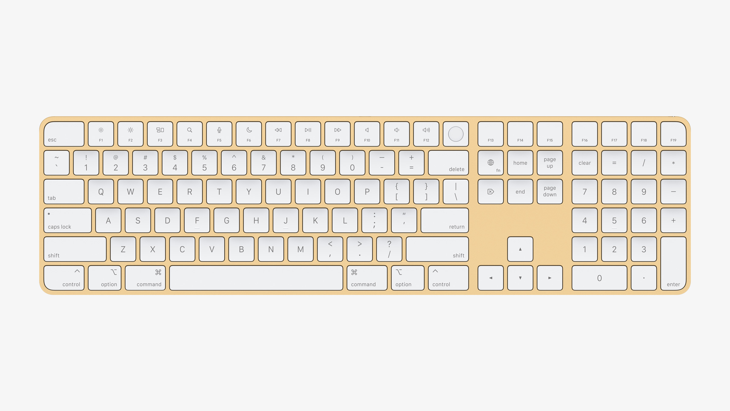 apple new imac spring21 magic keyboard with numeric keypad yellow 04202021