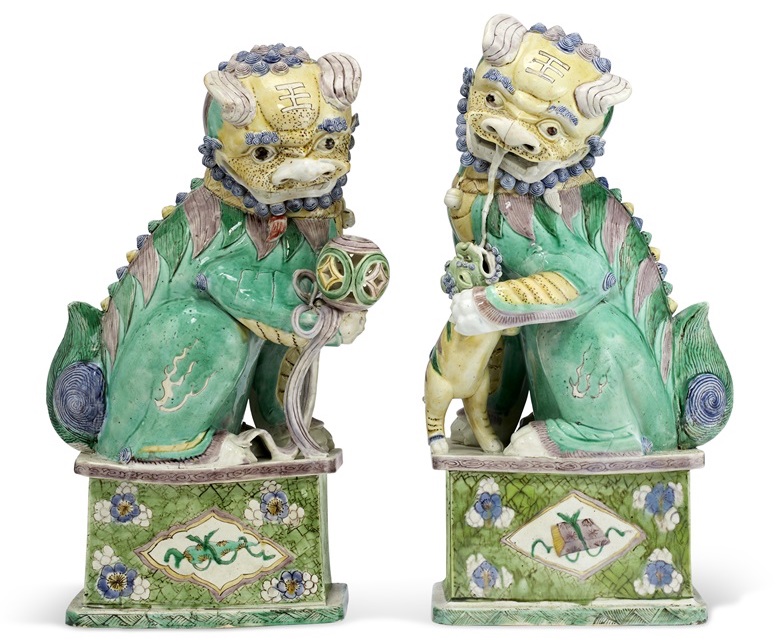 chinese porcelain buddhist lions