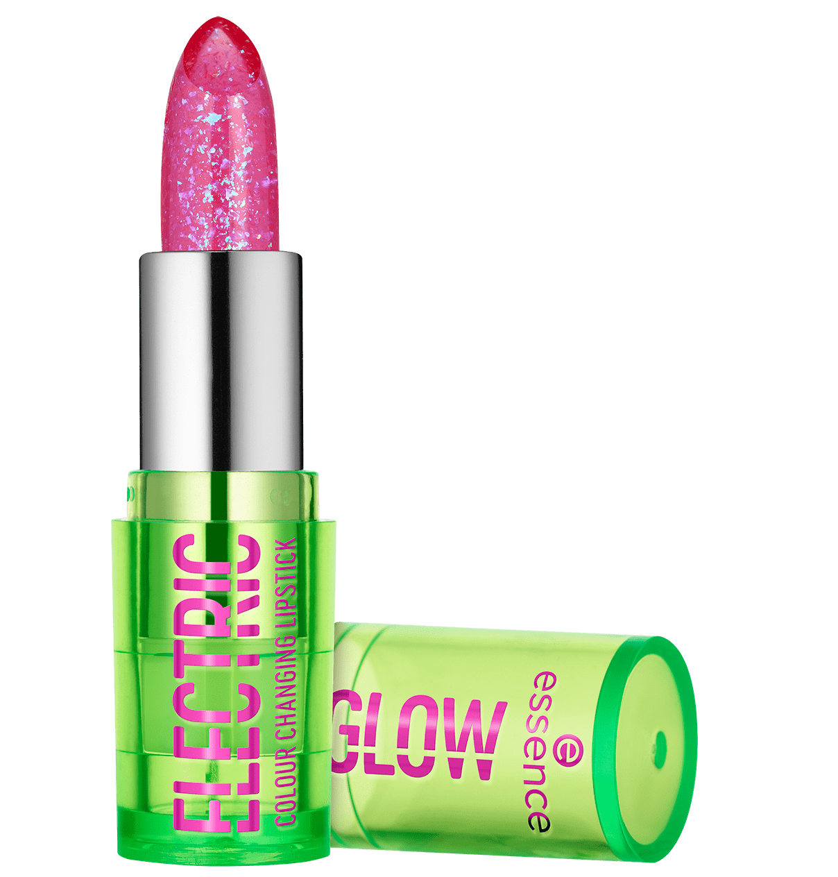essence ELECTRIC GLOW colour changing lipstick Image Front View Full Open png