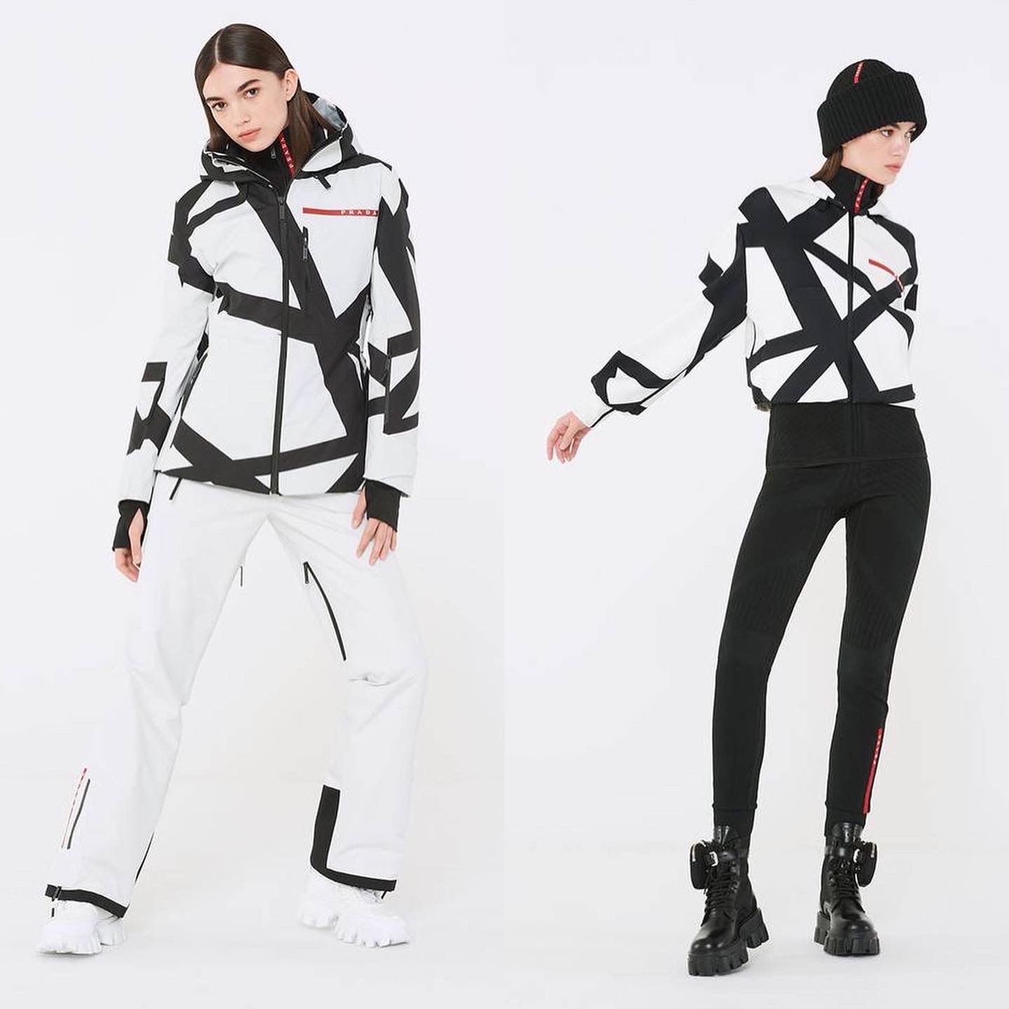 prada aspenx skiwear collaboration outerwear jackets sustainable release date fabiola kassin hypnotique2