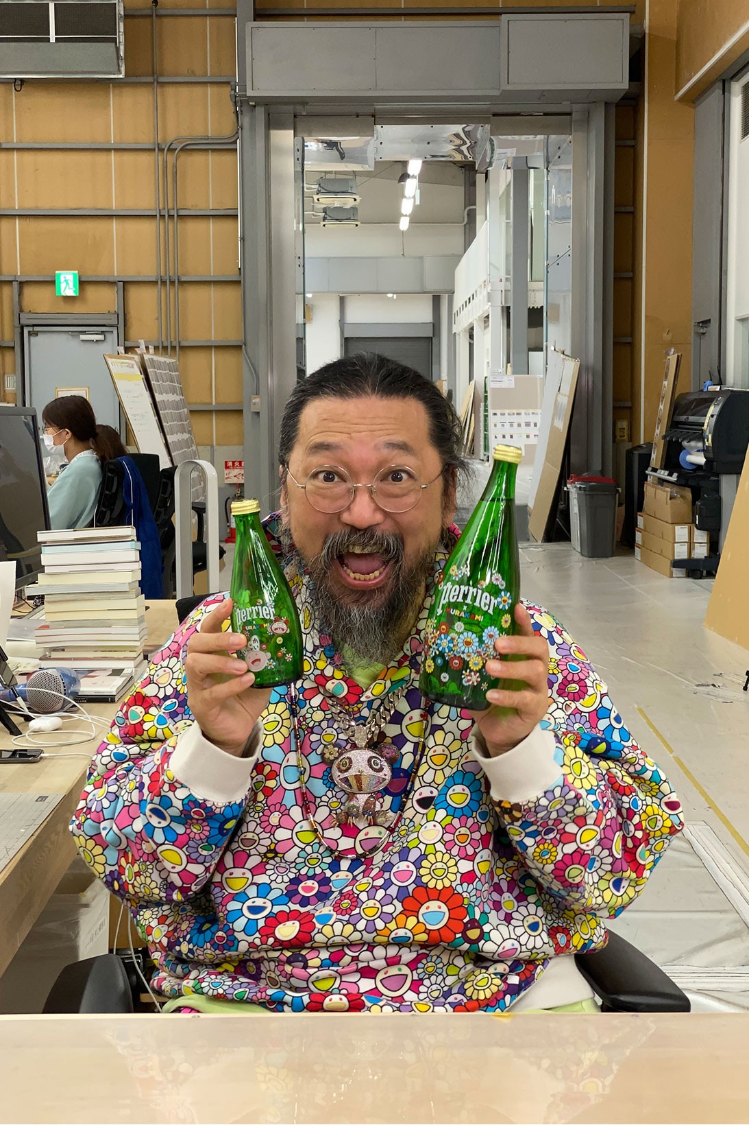 wp content files 2020 09 takashi murakami perrier sparkling water bottle design release 6